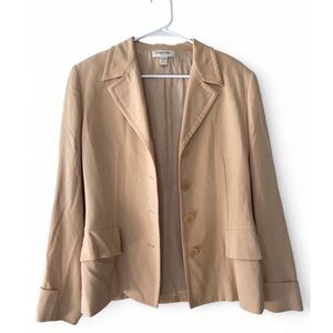 Vintage Calvin Klein Collection Blazer Women's Yellow Tan 1990s Minimalism 90s